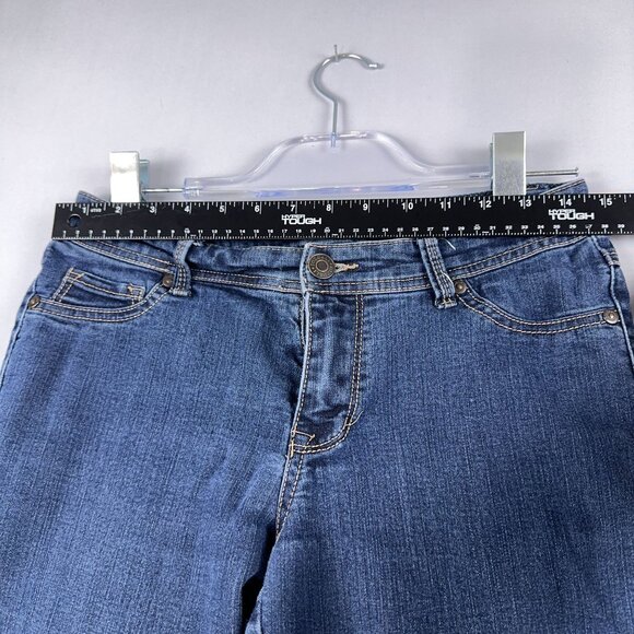 Roz & Ali Cropped Skinny Jeans Womens Size 4 Low Rise Dark Wash Denim Blue - Picture 7 of 12